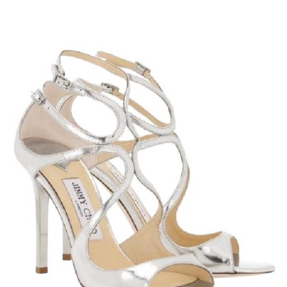 Jimmy Choo Silver Mirror Leather Sandals